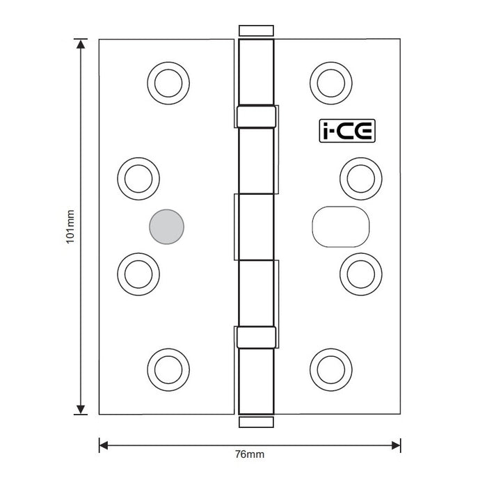 Stainless Steel Ball Bearing Security Hinge 100mm CE13 Rated Satin