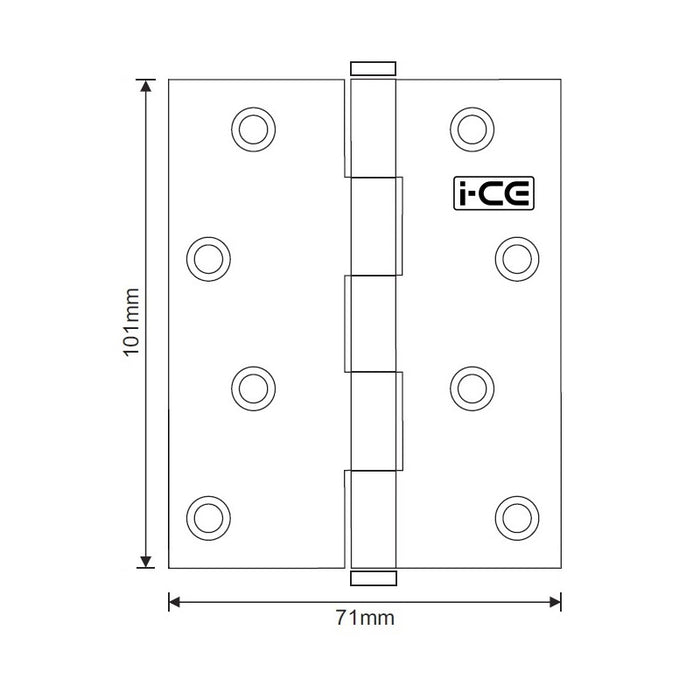 Button Tip Butt Hinge 100mm CE Rated Antique Brass
