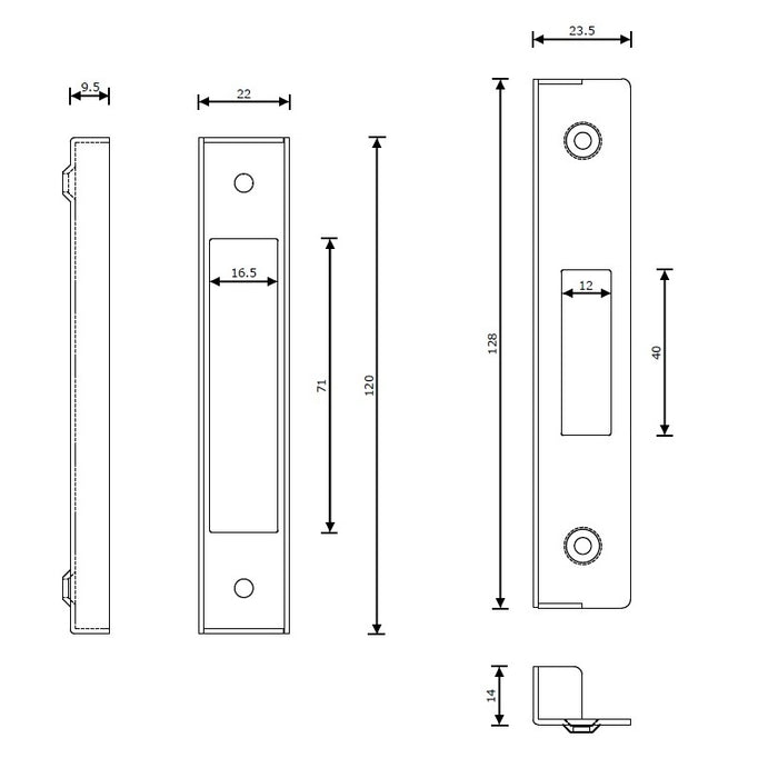 Rebate Set for 3 Lever Deadlock Electro Brass