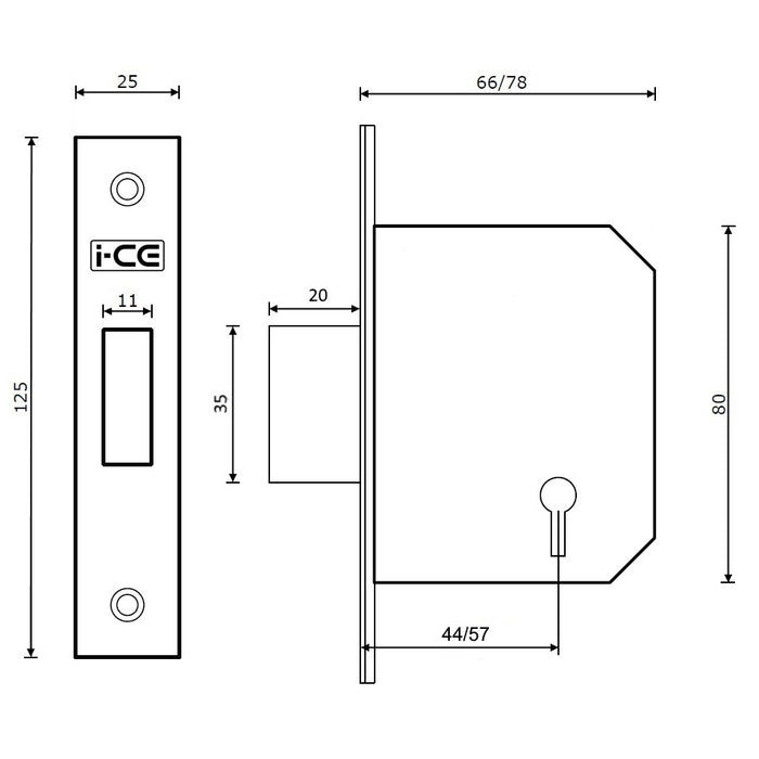 5 Lever Deadlock 63mm British Standard BS3621 Electro Brass Plated