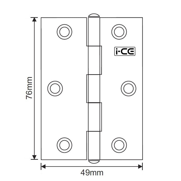 Spun Pin Butt Hinge 76mm CE Rated Chrome Plated