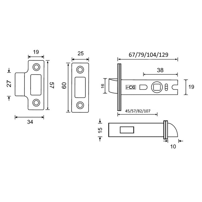 Tubular Latch Nickel Plated