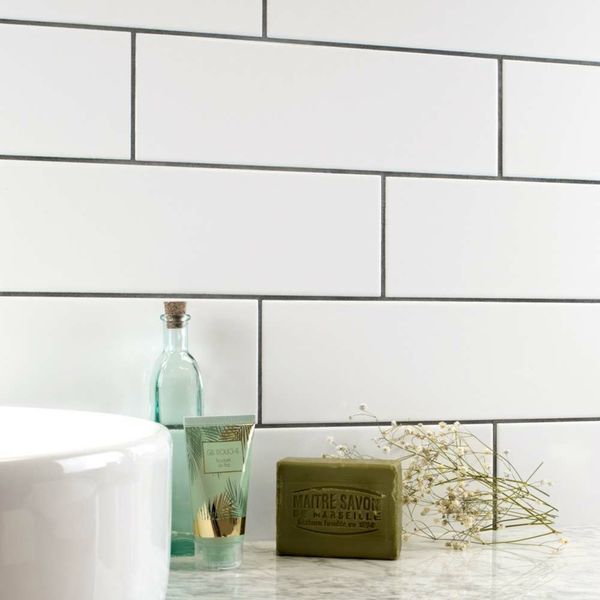 Sample - Bricks White Gloss - 30x10 - Sample Tile