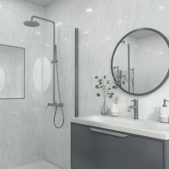 Wide Shower Panel - Lightning Marble - 10mm x 1m x 2.4m - Pack of 1