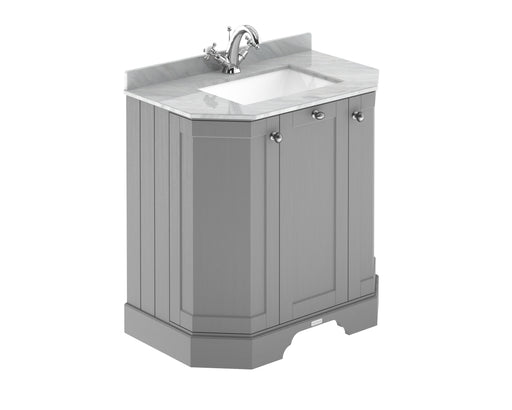 750mm 3-Door Angled Unit & Marble Top 1TH Hudson Reed