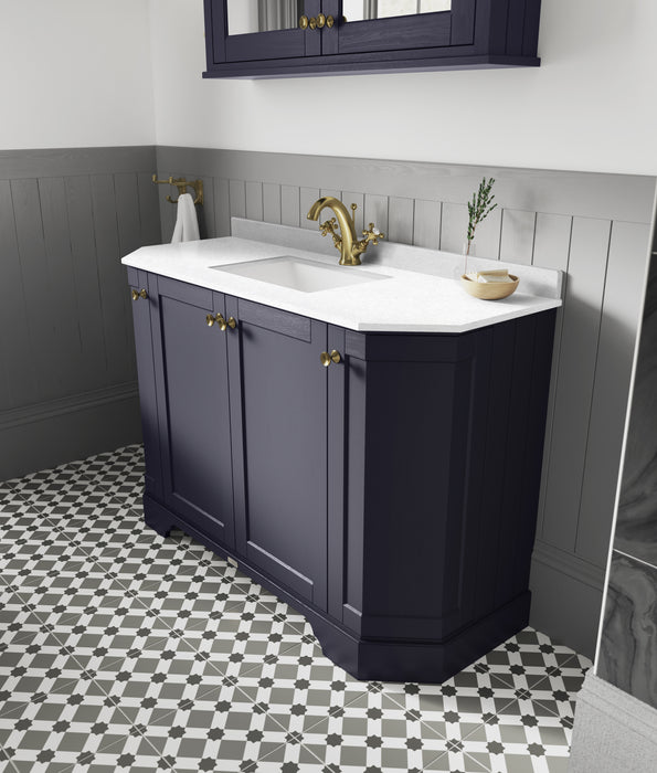 1000mm 4-Door Angled Unit & Marble Top 1TH Hudson Reed