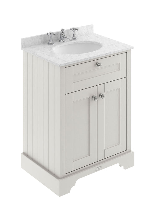 600mm Cabinet & Marble Top (3TH) Hudson Reed