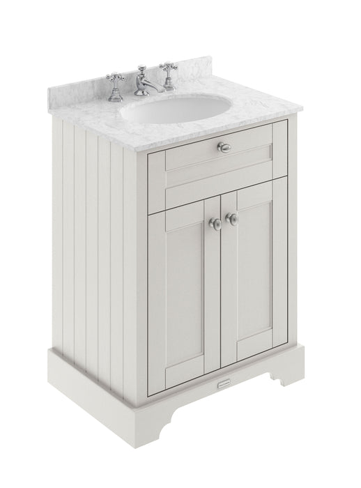 600mm Cabinet & Marble Top (3TH) Hudson Reed