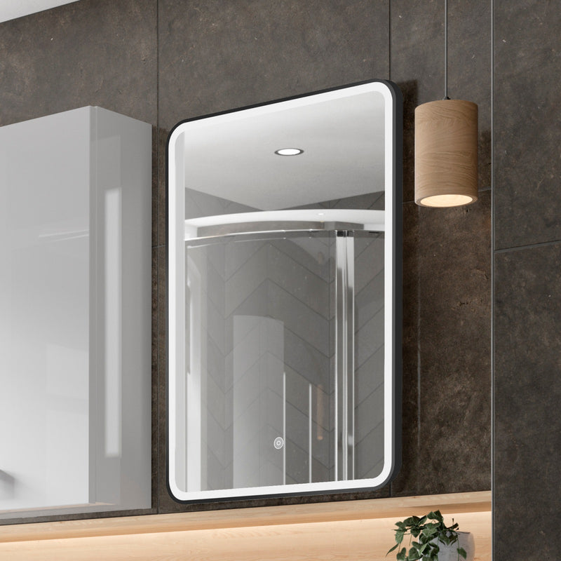 700 x 500 Black Framed Mirror Hudson Reed