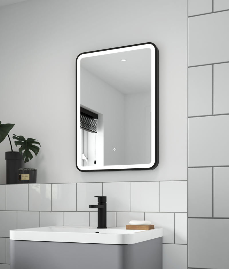 700 x 500 Black Framed Mirror Hudson Reed