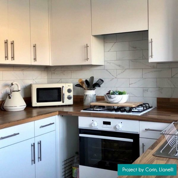 Sample - Apennine Flat Matt Marble Effect Tile - 10x30 - Sample Tile