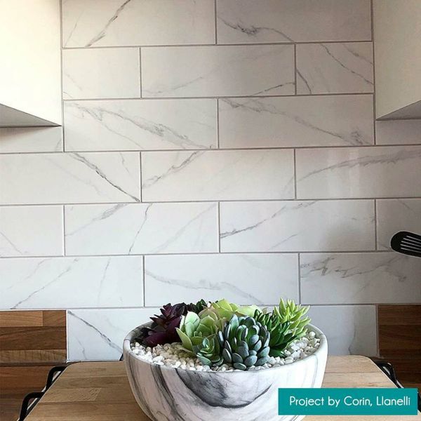 Sample - Apennine Flat Matt Marble Effect Tile - 10x30 - Sample Tile