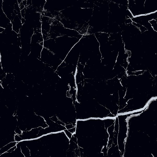 Sample - Genova Black Polished Marble Effect - 600x600 - Sample Tile
