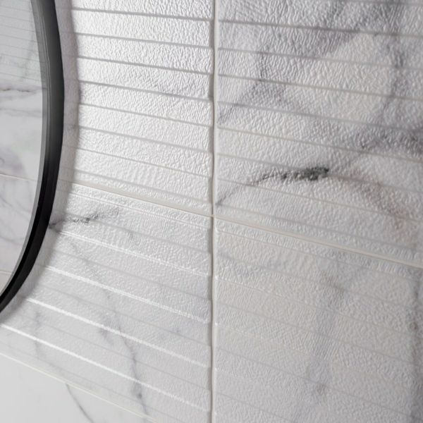 Sample - Calacatta Grey Decor Marble Effect Tile - 400x250 - Sample Tile