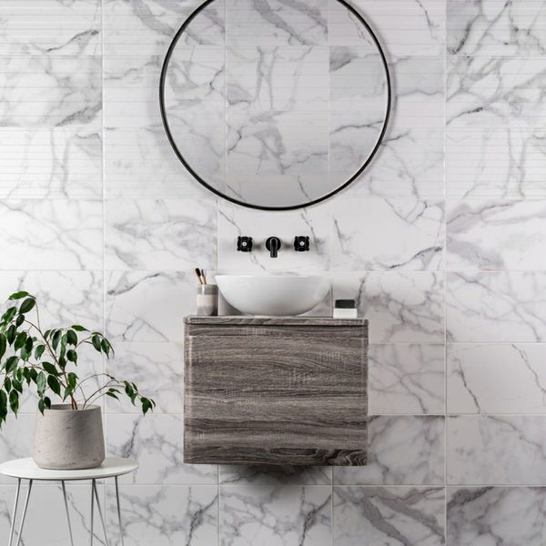 Sample - Calacatta Grey Marble Effect Tile - 400x250 - Sample Tile