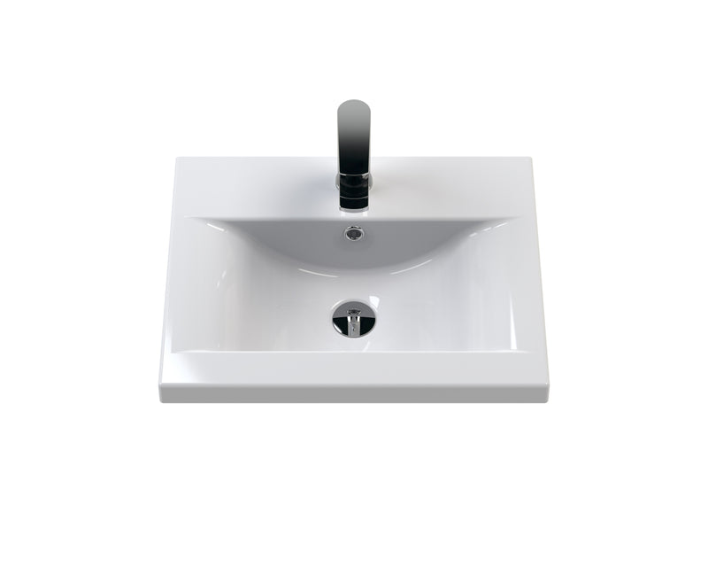 Urban Wall Hung 2 Drawer Vanity & Mid-Edge Ceramic Basin, 500mm