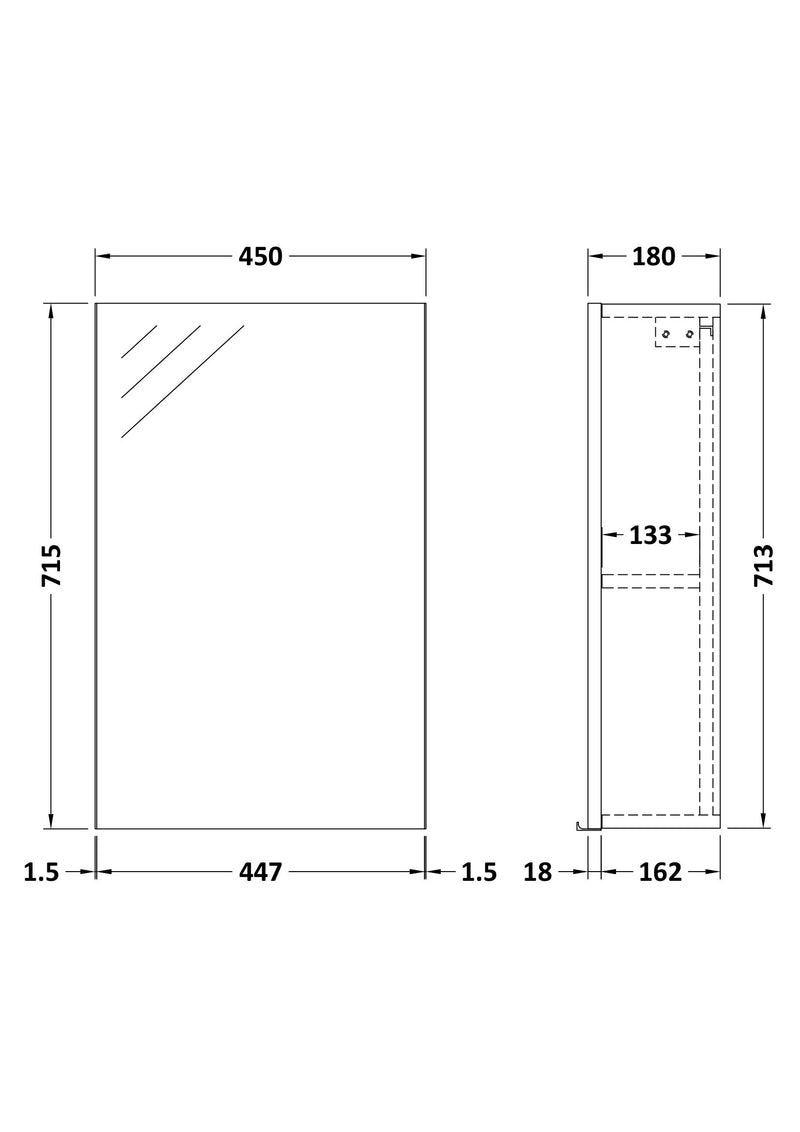 Fusion 450mm Mirror Cabinet