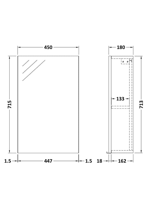 Fusion 450mm Mirror Cabinet