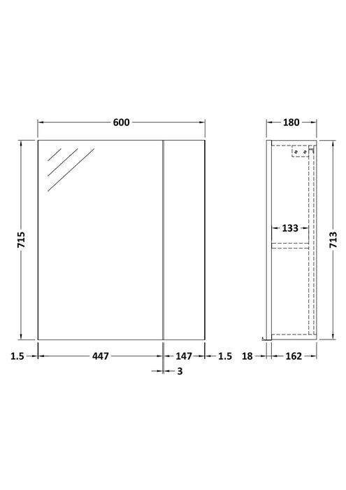 Fusion 600mm Mirror Unit (75/25)