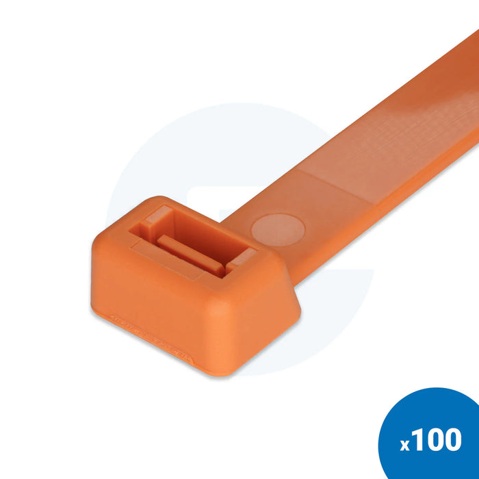 Orange Cable Ties - Pack of 100