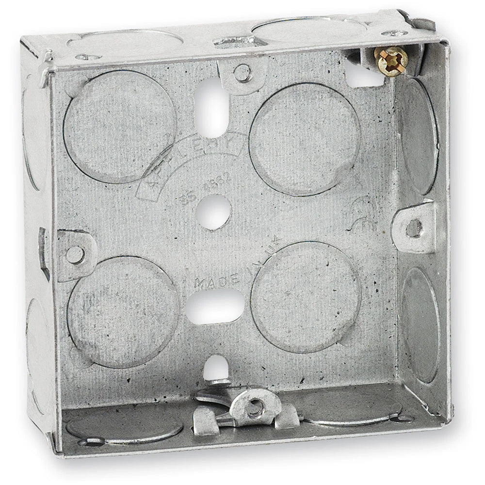 Mounting Box Flush 1 Gang 25mm Depth Galvanised — Trade Superstore Online