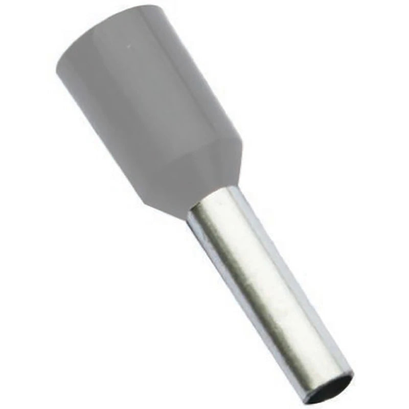 2.5mm² Pre-Insulated Crimp Bootlace Ferrule 8mm Grey
