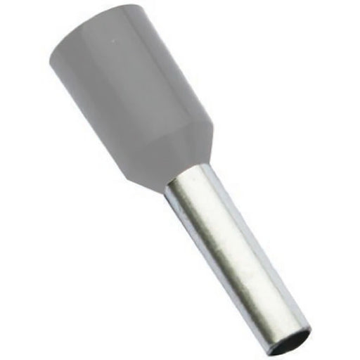 2.5mm² Pre-Insulated Crimp Bootlace Ferrule 8mm Grey
