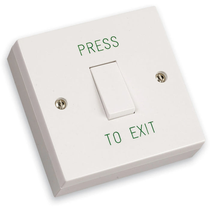 Button Push To Make Exit 1 Gang White