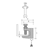 Beam Clamp 19 x 11mm For Threaded Rod [Pack=25]