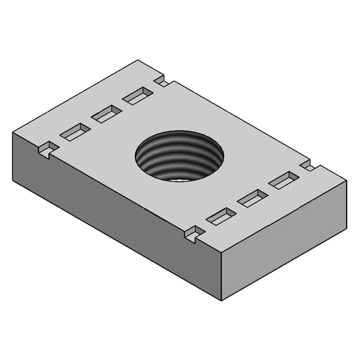 Channel Nut No Spring M12 Thread Bright Zinc Plated [Pack=10]