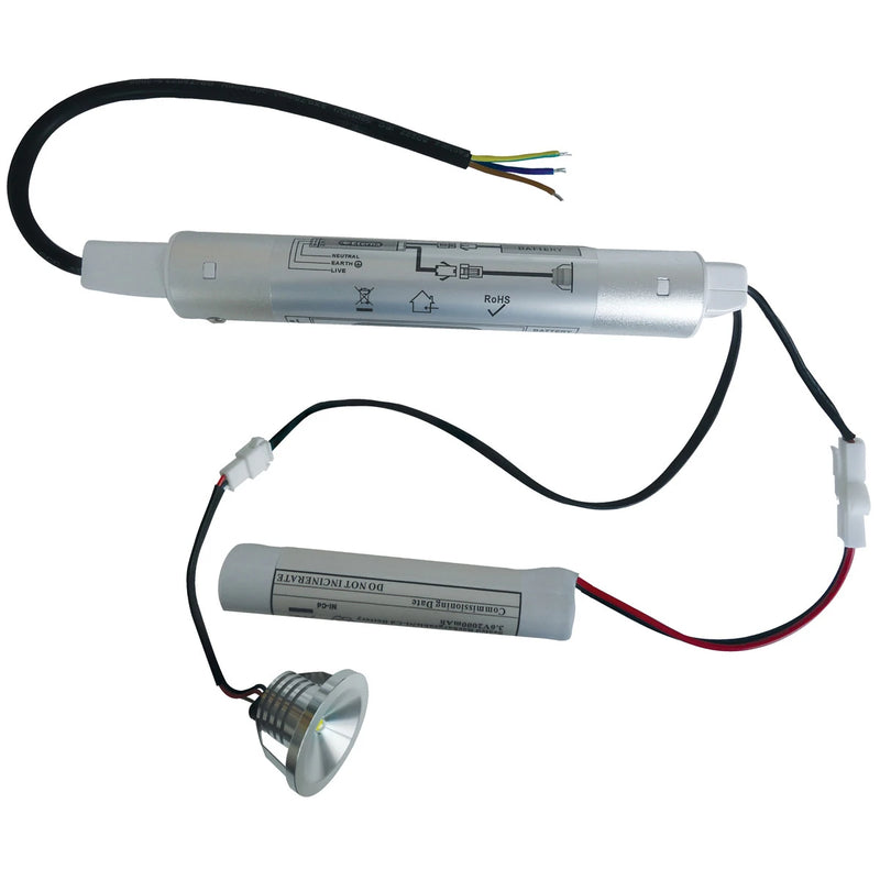 Downlight LED Emergency Nonmaintained 45 x 33mm White Matt Silver