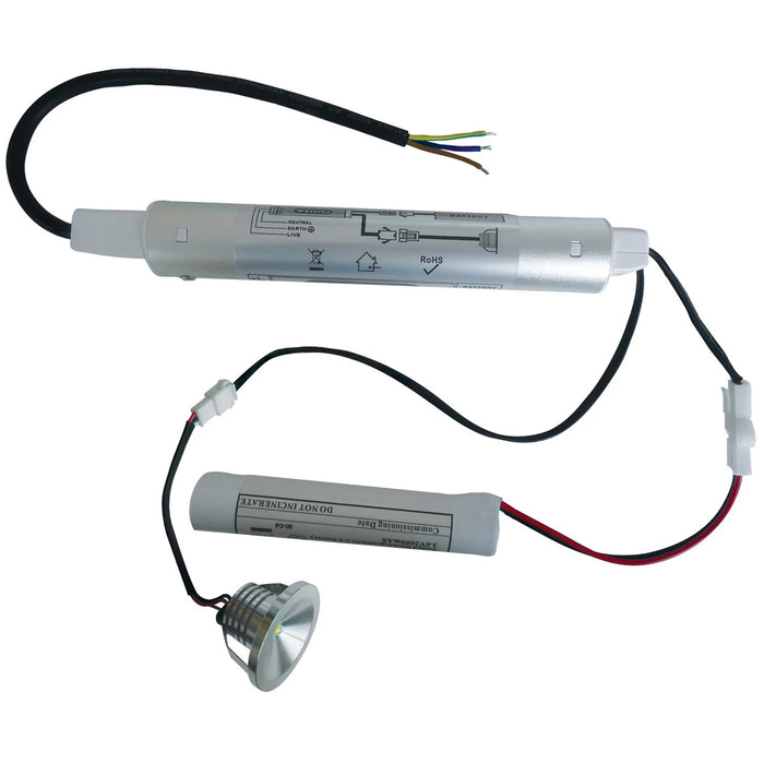 Downlight LED Emergency Nonmaintained 45 x 33mm White Matt Silver