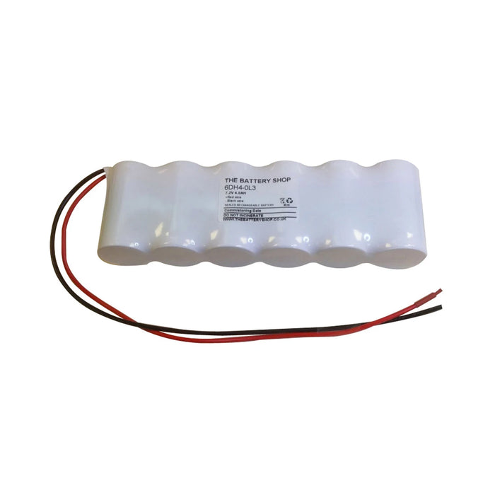6 Cell Emergency Lighting Battery Pack 7.2V 4Ah D Size Side By Side Nickel Cadmium