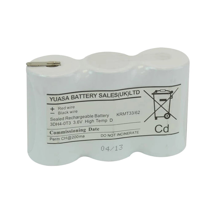 3.6V 4Ah Ni-Cd YU-Lite Emergency Lighting 3x D Battery Pack Side-Side