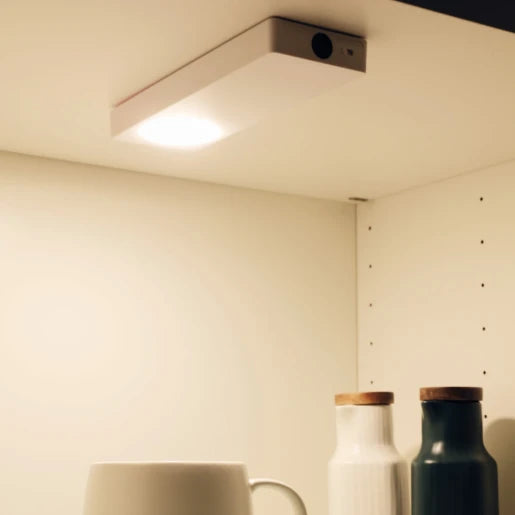 Sensorlux Cabinet Wardrobe Light 180Mm 80Lm 3000K With Dual Ir Hand Wave And Door Sensor Dimmable Rechargeable Battery