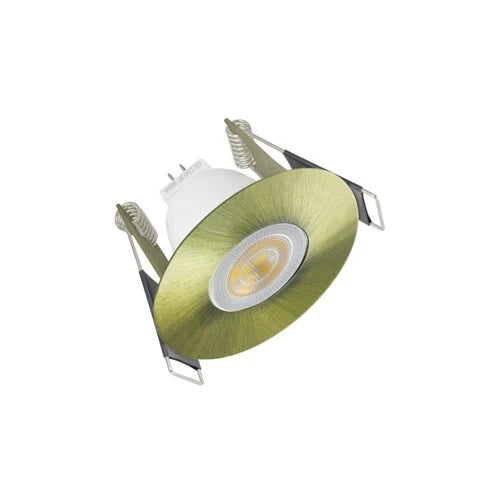 Evofire Mini Fire Rated Downlight 45Mm Cutout Ip65 Antique Brass Round Integral