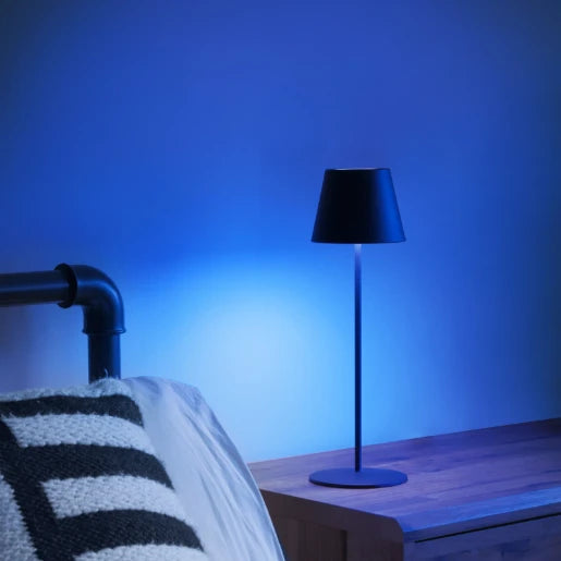 Black LED Colour Changing Portable Table Lamp