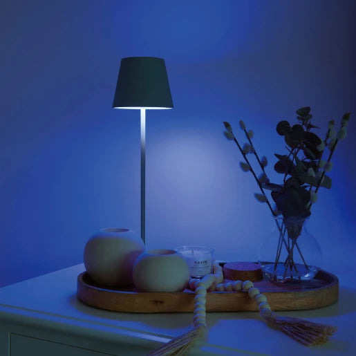 Black LED Colour Changing Portable Table Lamp