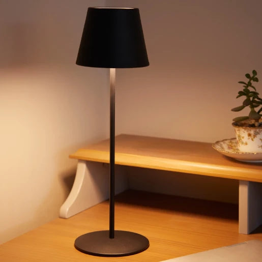 Black LED Colour Changing Portable Table Lamp