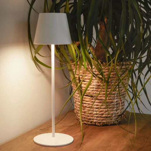 White Rechargeable USB Table Lamp Warm White & RGB