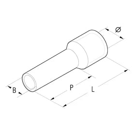 0.3mm²-0.5mm² Polypropylene Insulated End Sleeve 8mm Pin Length White