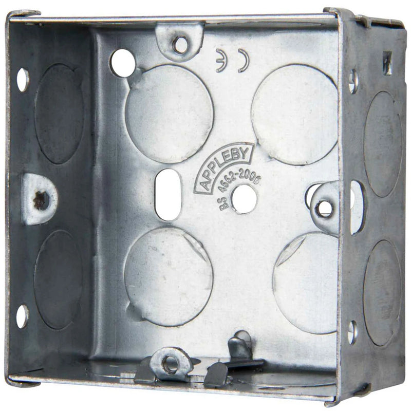 1 Gang Adjustable Lug Flush Steel Installation Box 35mm Depth