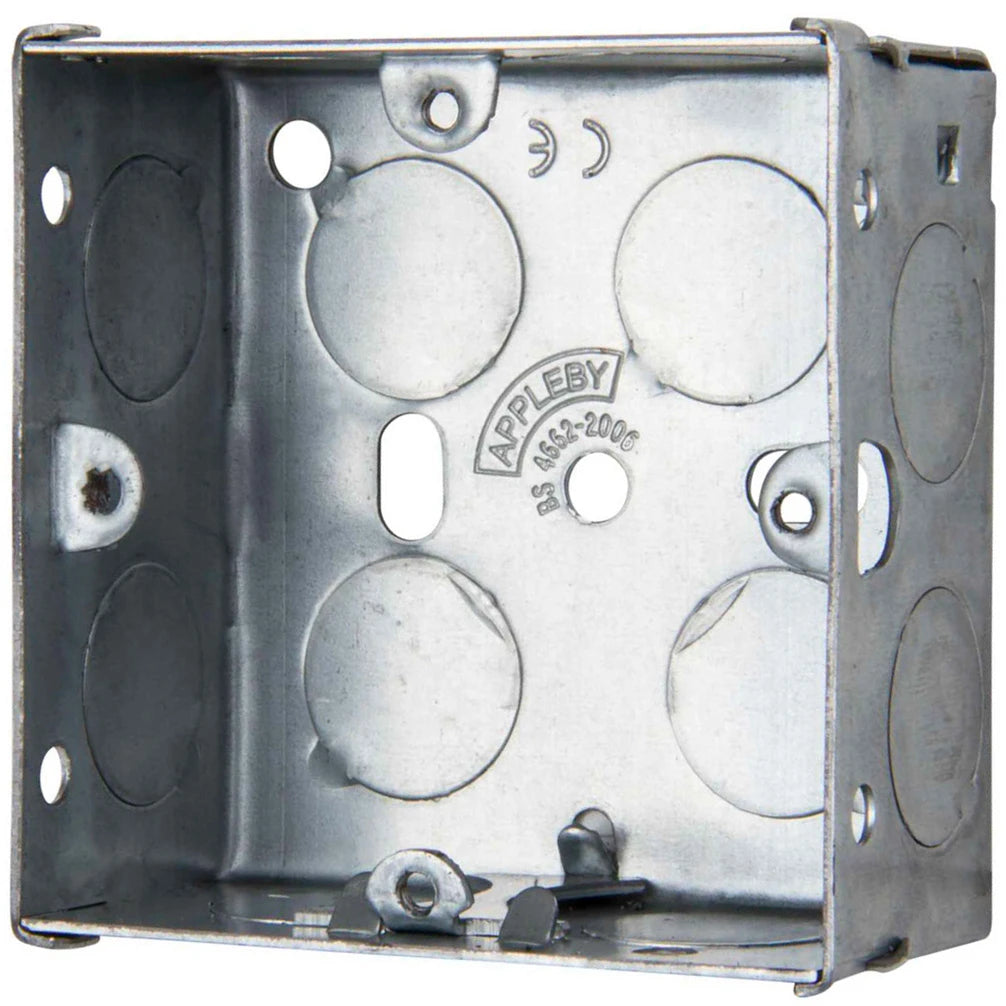1 Gang Adjustable Lug Flush Steel Installation Box 35mm Depth — Trade ...