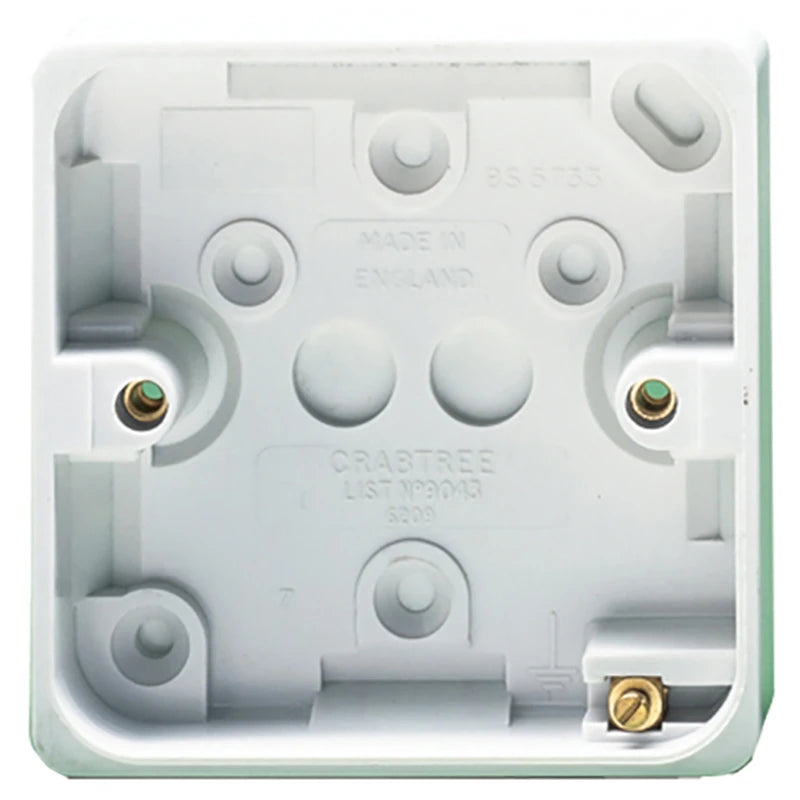 Box 1 Gang Surface Moulded 87 x 87 x 20mm White Earth Terminal