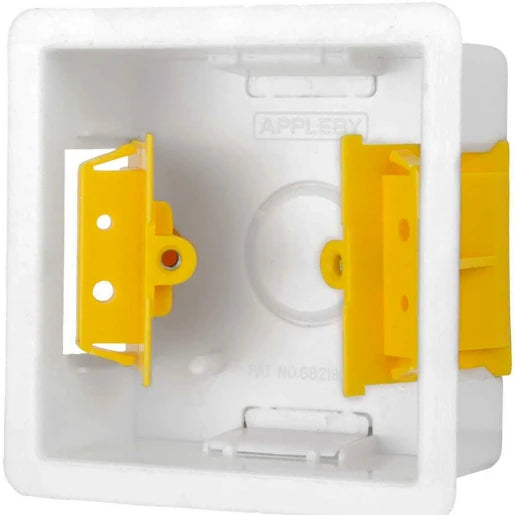 1 Gang Dry Lining Installation Box with Adjustable Lugs 35mm