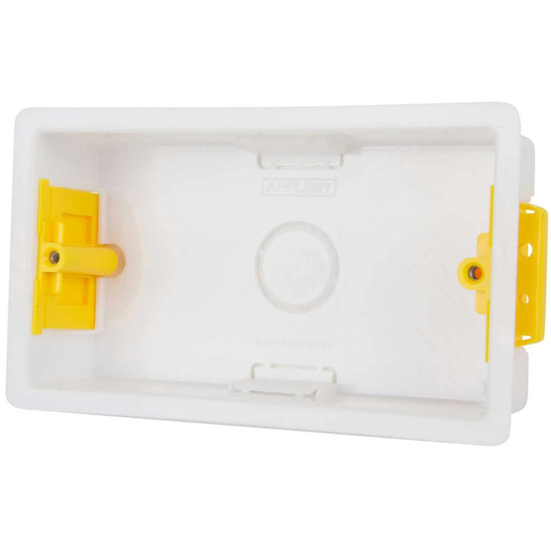 2 Gang Dry Lining Installation Box with Adjustable Lugs 35mm