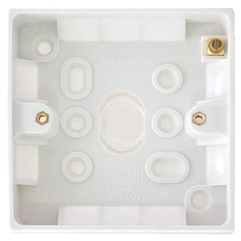 Box 1 Gang Surface Earth Terminal 86X86X19.5mm White