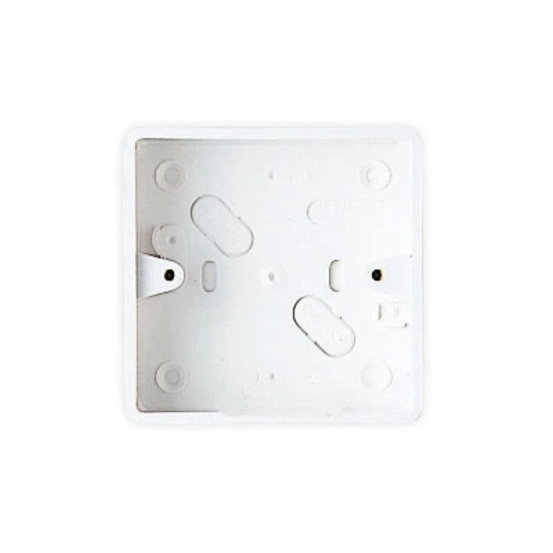 Box Switch+Socket 1 Entry 1 Gang 25mm White PVC-U Round Corners [Pack=2]