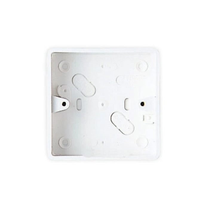 Box Switch+Socket 1 Entry 1 Gang 25mm White PVC-U Round Corners [Pack=2]