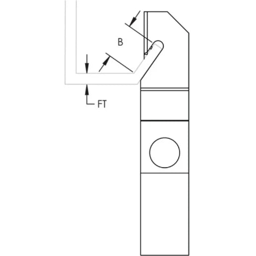 122-Ti/T Rod to Z Purlin Clip, M10 Hole, Threaded, 0.11" Max Flange